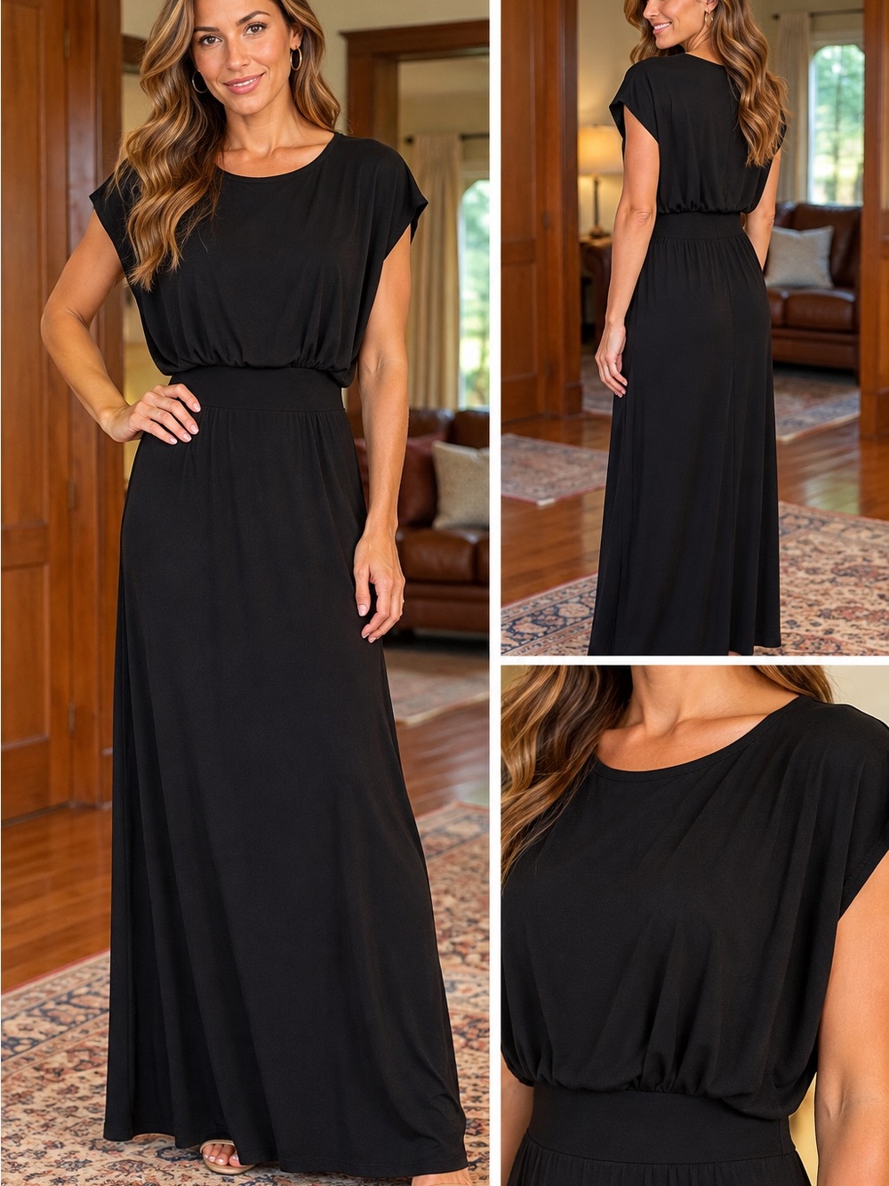 Z Supply Black Maxi Dress with Elastic Waist